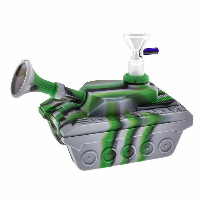 4.5-inch silicone tank water pipe with glass bowl