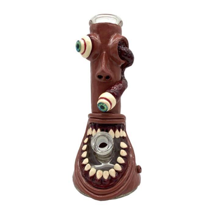 12" Ceramic Scary tree monster Glass water Bong Pipe