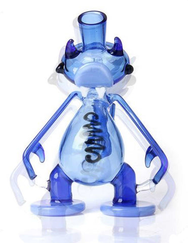9" Blue Glass Wing Animal Pipe