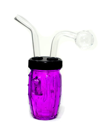 4.5" Glass Jar Design Oil burner Bubbler Pipe