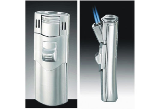 TIger Double Torch  Flame Side Pull Refillable Cigar Lighter