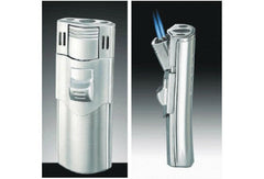 TIger Double Torch  Flame Side Pull Refillable Cigar Lighter - Simple Glass Pipe