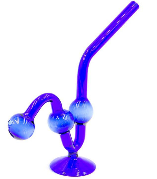 7"Glass Color  WaterDog Oil Pipe with Stand