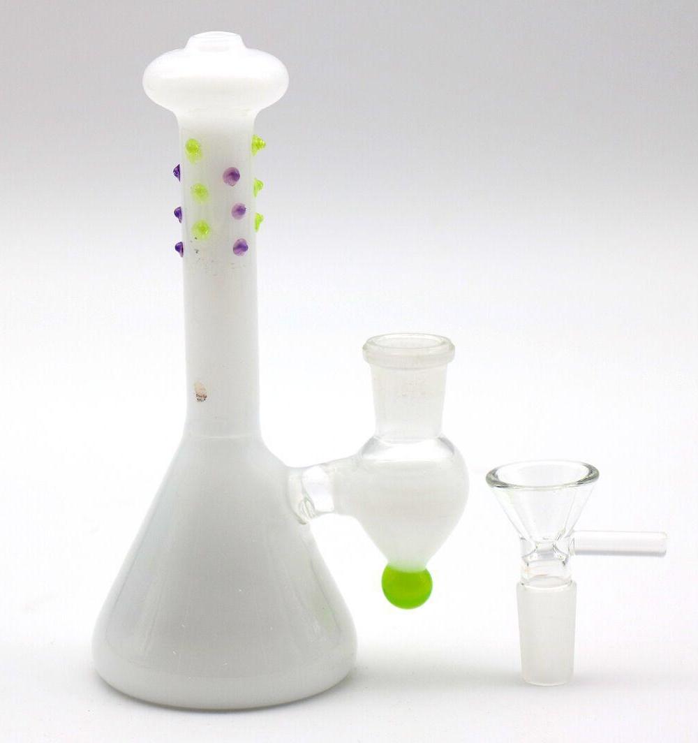 6" Straight Neck white Glass Water Pipe