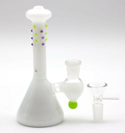 6" Straight Neck white Glass Water Pipe - Simple Glass Pipe