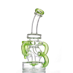 8" Light Green Recycler Glass Dabbing Bong