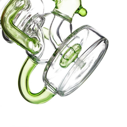 8" Light Green Recycler Glass Dabbing Bong