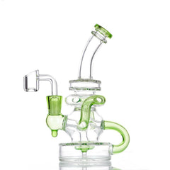 8" Light Green Recycler Glass Dabbing Bong