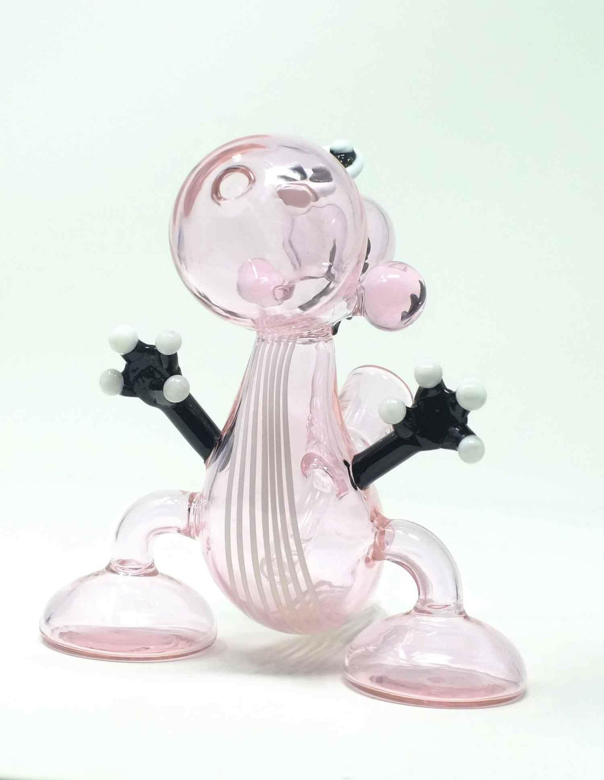 Pink animal-themed glass water pipe alternate view