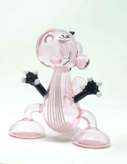 7" Pink Glass animal water Pipe - Simple Glass Pipe