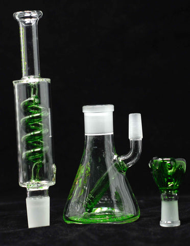 10" Condenser Coil Straight Neck Glass Water Bong Pipe