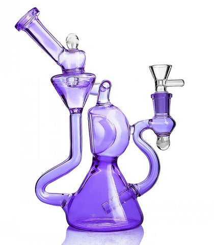9" Color Recycler Glass Water Bong Pipe