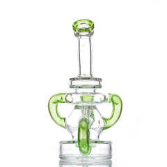 8" Light Green Recycler Glass Dabbing Bong