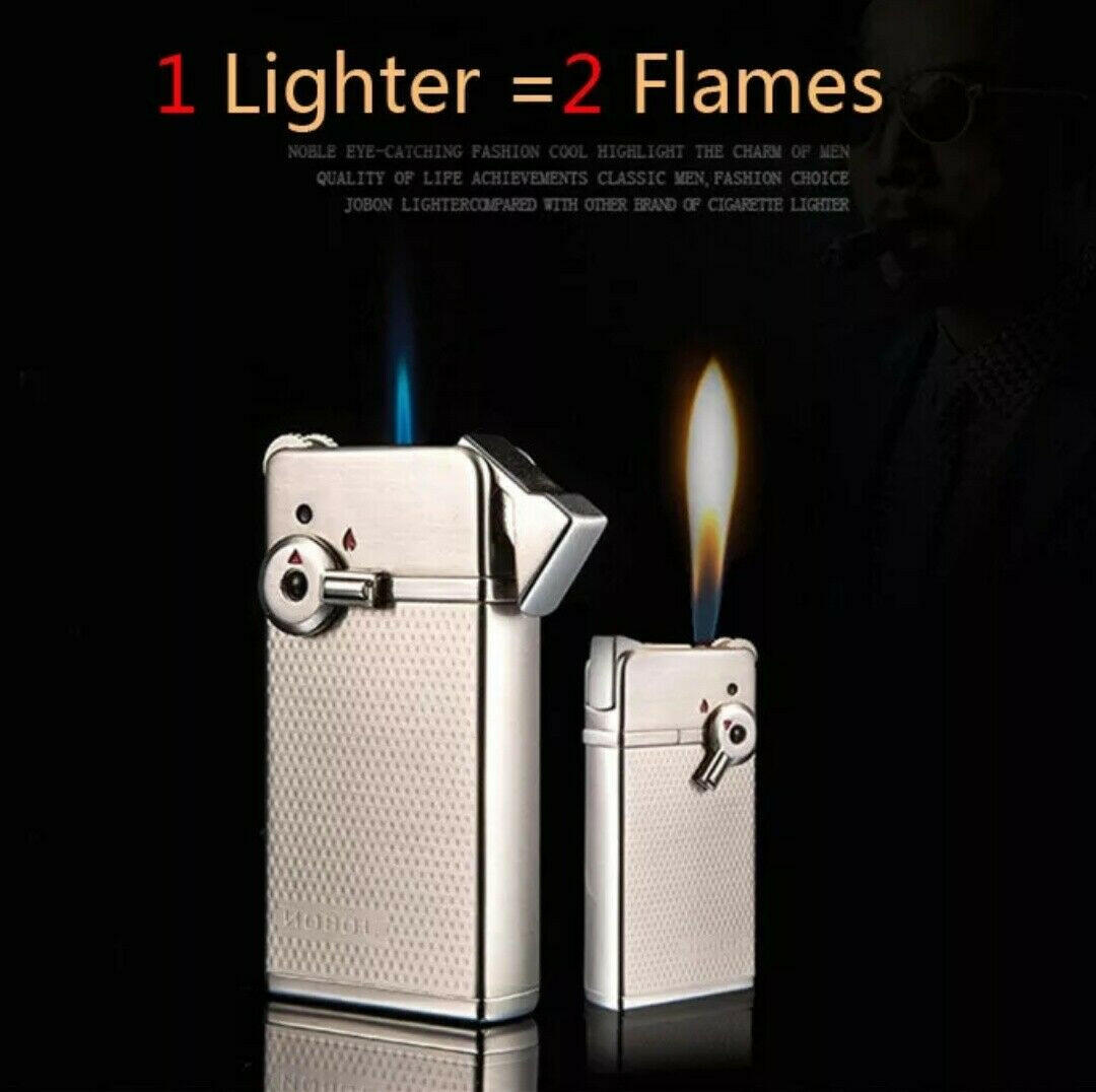 JOBON 67mm dual-flame refillable butane lighter