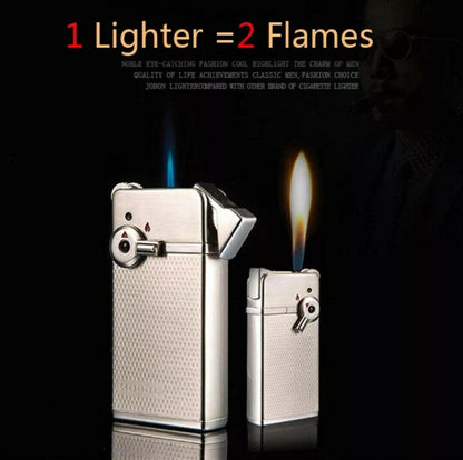 JOBON 67mm dual-flame refillable butane lighter